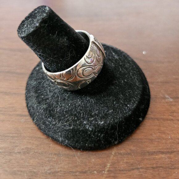 Coach 925 Sterling Silver Signature Band Ring Size 8 - Picture 4 of 5